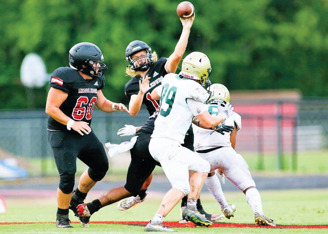 Middleburg High coach Ryan Wolfe did what he promised and got the Broncos a playoff spot last year behind quarterback playmaker Jaydan Jenkins, but Eastside High transfer Mason Zwilling, an efficient left hander may be tossing to Jenkins on the outskirts as the Broncos signal caller.