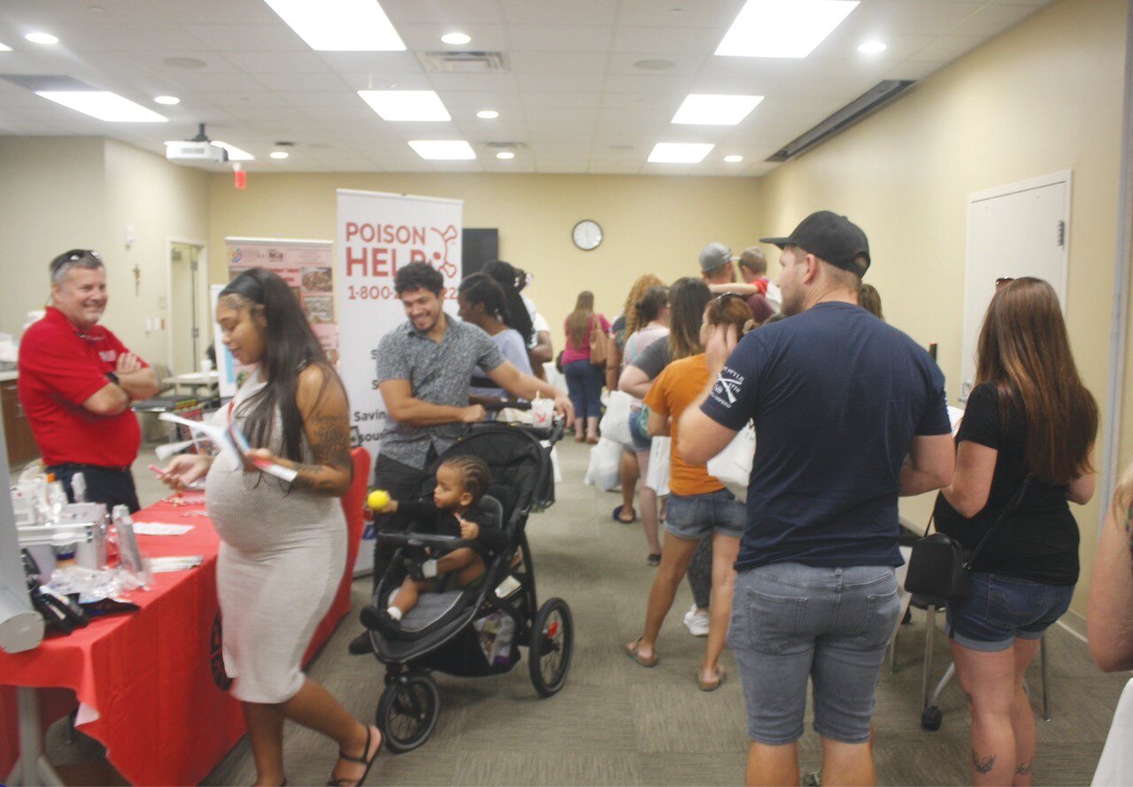 Large crowds of new and expectant mothers, their partners and families gathered for the Community Baby Shower at Asencion St. Vincent’s Clay County Hospital on Saturday to learn the ropes of motherhood and connect with organizations and resources in the county.
