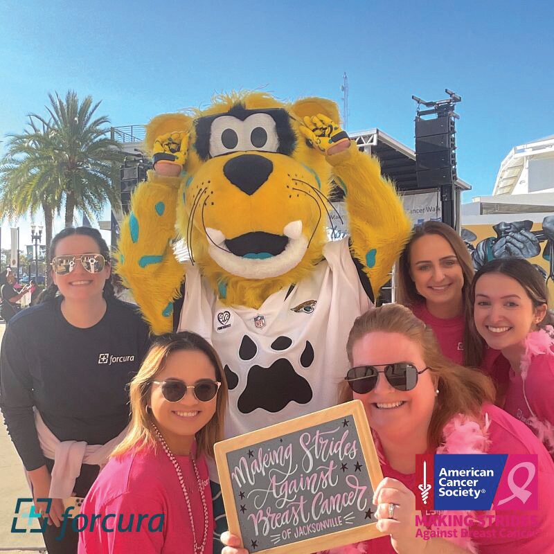 Jackson de Ville, the mascot for the Jacksonville Jaguars, will join with the American Cancer Society’s Making Strides Against Breast Cancer in October. Clay County District athletic teams will help promote the event by wearing pink at selected games.